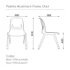 Palette Aluminium Frame Chair FSPAL4LA46-dimensions