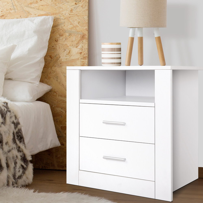 AntiScratch Bedside Table with 2 Drawers BDO Furniture