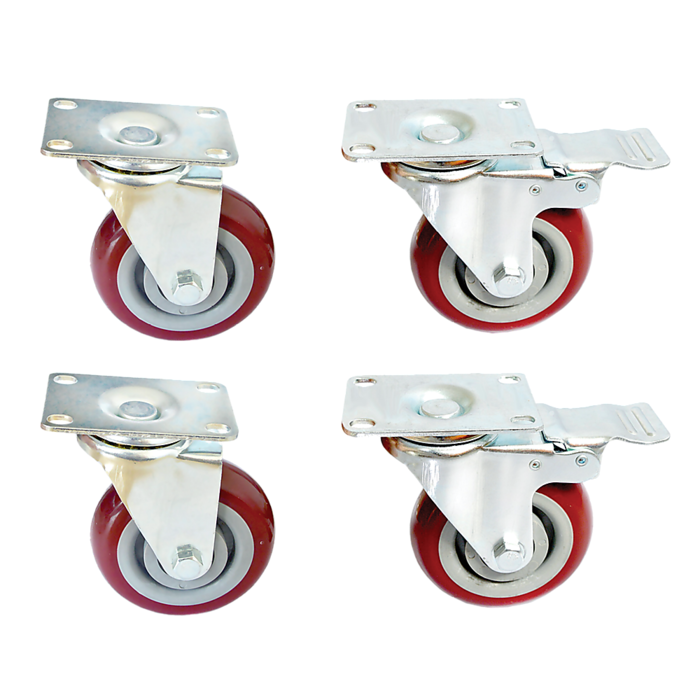 Heavy Duty PU Swivel Castor Wheels With Brake | BDO Furniture