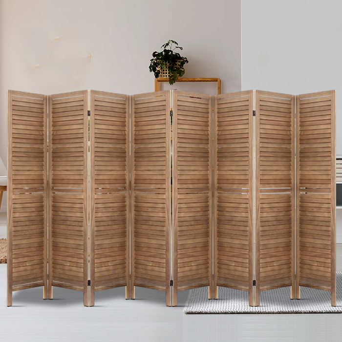 Evolve 8-panel Room Divider Screen Wood Stand 