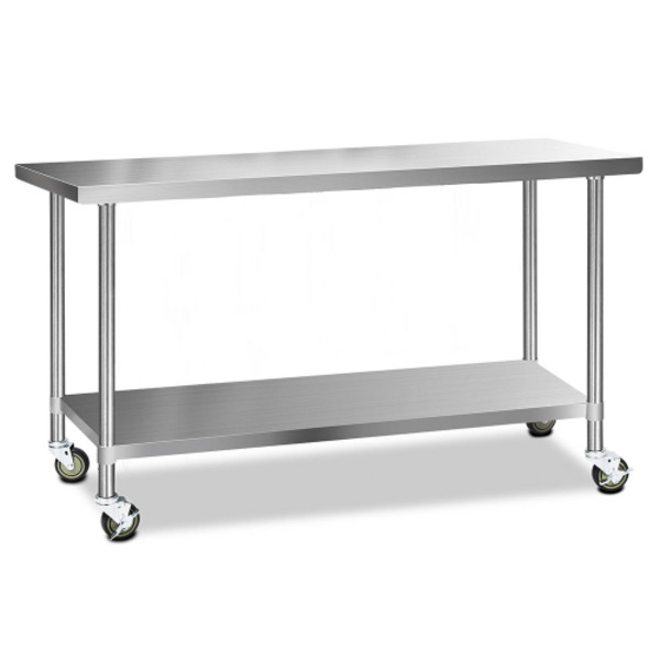 Cefito 304 Stainless Steel Bench Food Prep Table with Wheels 1829mm x 610mm