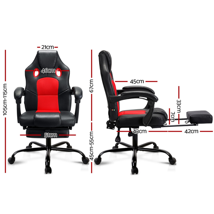 Evolve Red Racer Gaming & Massage Office Chair | BDO Furniture