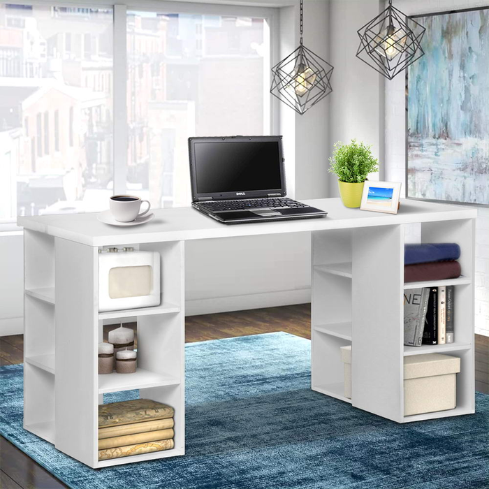 Evolve 3-Level White Desk Storage Bookshelf | BDO Furniture