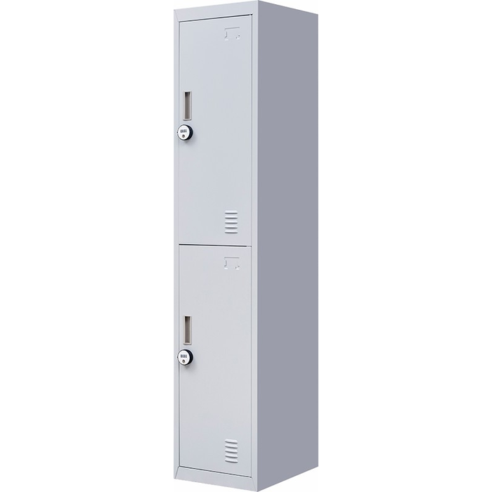 4-Digit Combination Lock 2-Door Vertical Locker for Office Gym Shed ...